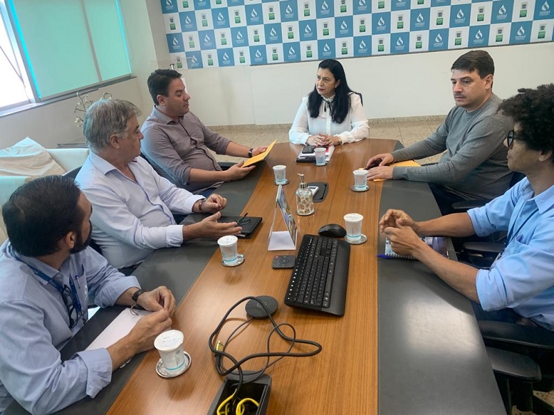 Marta Rocha recepciona prefeito e deputado estadual na sede da Sanesul                                                                                                                                                                                                                                                                                                                                                                                                                                              