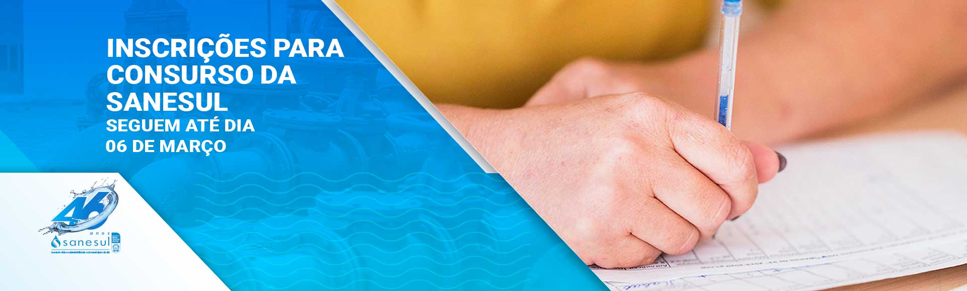 Concurso Público SANESUL: Inscrições abertas com salários de até R$ 7.800,00 + benefícios                                                                                                                                                                                                                                                                                                                                                                                                                           