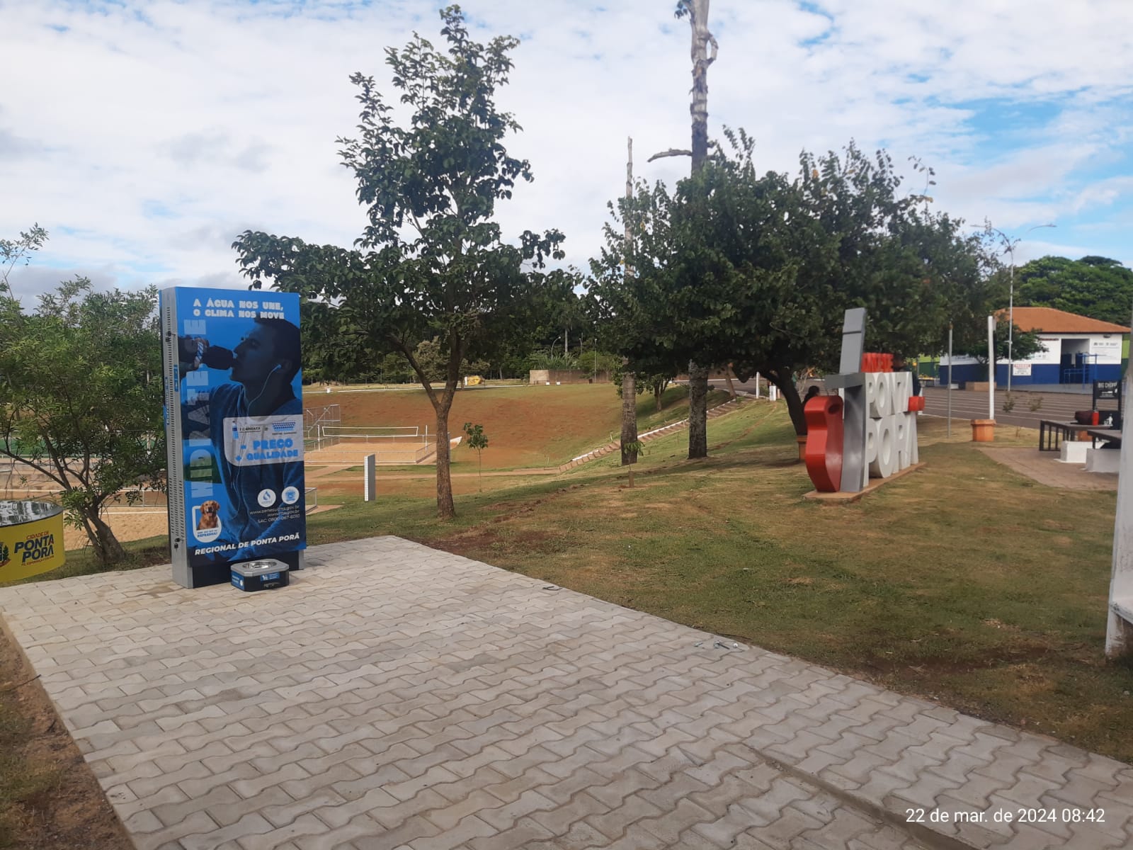 Horto Florestal de Ponta Porã agora tem totem de água potável da Sanesul                                                                                                                                                                                                                                                                                                                                                                                                                                            
